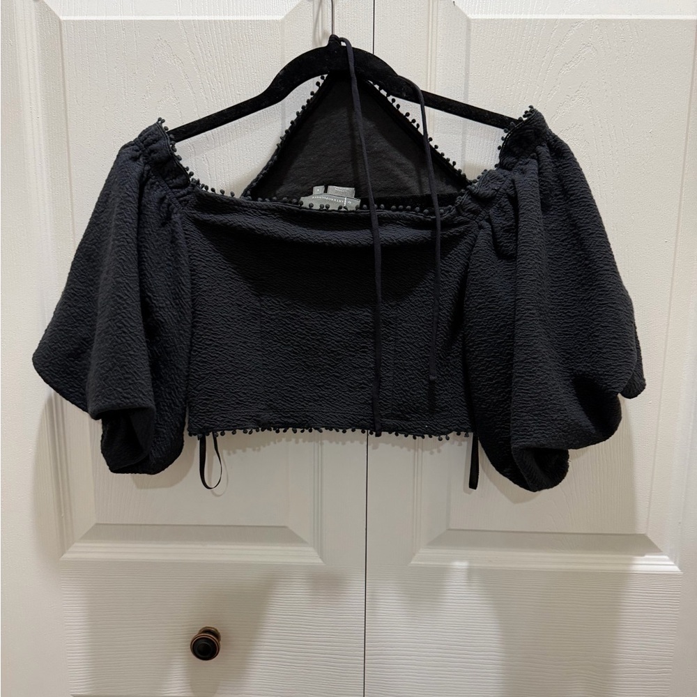 Anthropologie Frida Off-The-Shoulder Puff Sleeve Halter Top Small - Picture 4 of 6